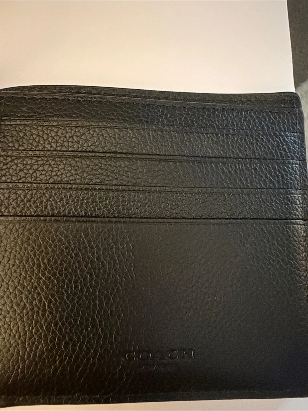 Coach Classic Black Leather Bi-Fold Wallet